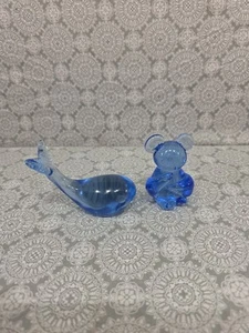 2 Tier Briefbeschwerer Bär Wal blau Glas Fine Art Galerie Koala Delfin - Bild 1 von 8