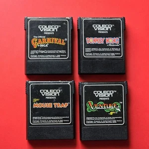 Colecovision Carnival Donkey Kong Mouse Trap Venture Lot 4 Coleco Games Cleaned - Picture 1 of 11