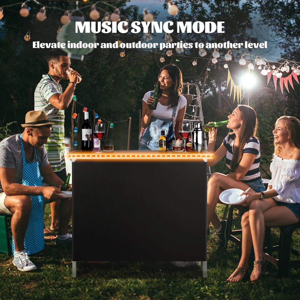 Barra emergente con luz LED barra de luz portátil mesa de fiesta para interiores, exteriores, Foto 1 de 4