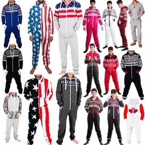 Men's Onesie0 Adult Playsuit OnePiece Non Footed Pajamas Canadian Flag Jumpsuit - Picture 1 of 104