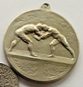 Hungría 1928, lucha libre, luchador medalla de bronce, MOVER primer lugar 40 mm/dia - Imagen 1 de 2