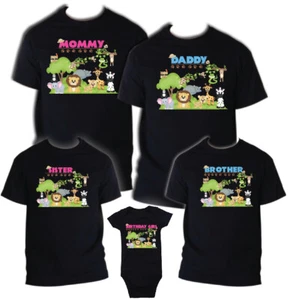 Safari Jungle Family T Shirt Birthday Boy Girl Zoo Party Tee Matching shirts - Picture 1 of 11