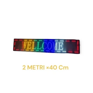 INSEGNA TABELLA LUMINOSA LED WIFI SCRITTA PERSONALIZZATA SCORREVOLE LUCE Colorat - Foto 1 di 3
