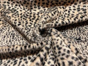 Super Luxus Kunstfell Stoff Material CREME GEPARD - Bild 1 von 5