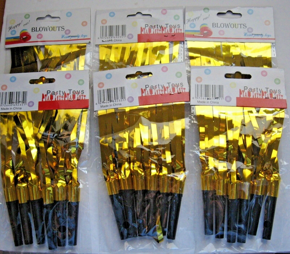 Blowout Noise Makers 30 Pcs Black Gold Weini Party Toys toy whistle for parties