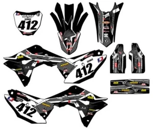 2017-2018 CRF 450 R PODIUM Black Senge Graphics Kit Compatible with Honda - Picture 1 of 10