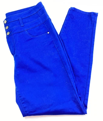 Pantalones de mezclilla ajustados azul tinta zafiro jeggings para mujer talla 13 Foto 1 de 4
