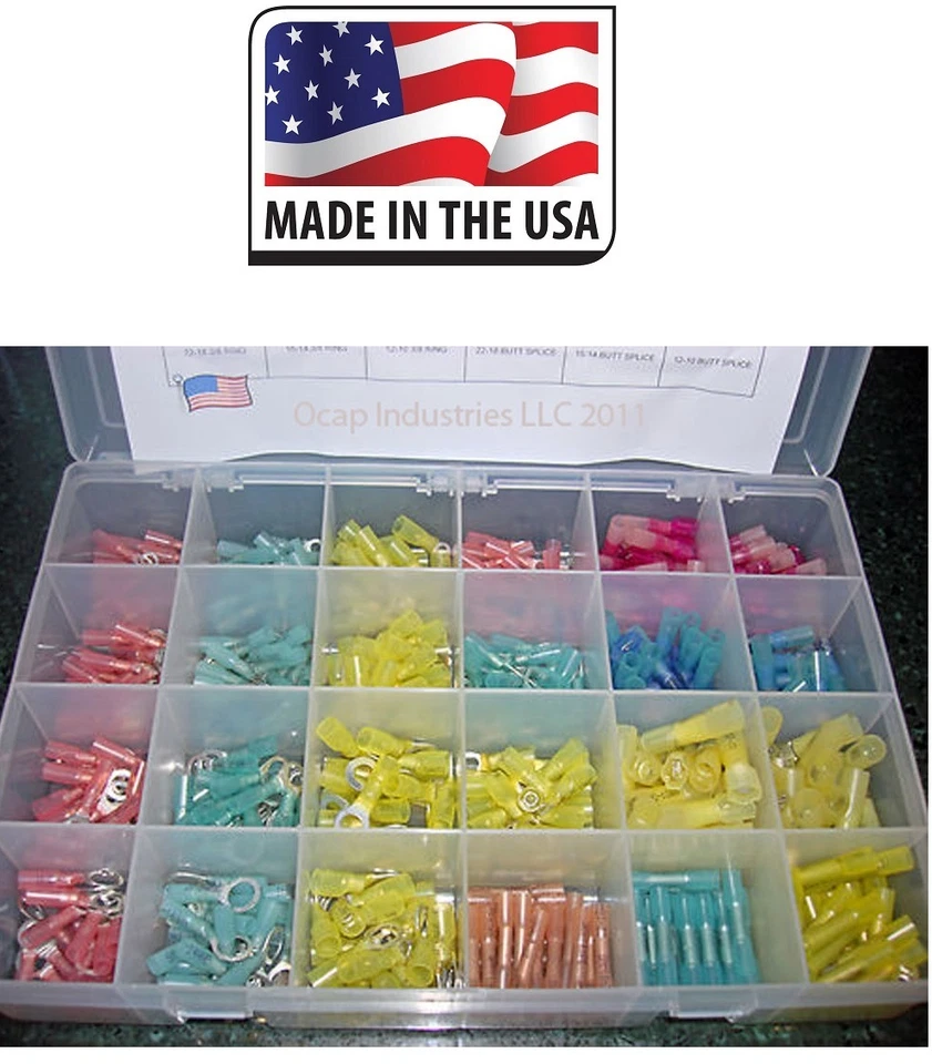 3M Heat Shrink Wire Connectors Kit - ALL TYPES - ALL SIZES - 480 pcs MADE IN USA - Image 1 of 1