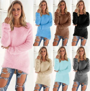 Suéter de punto para mujer suéter de invierno suéter de punto camisa de manga larga suéter cálido - Imagen 1 de 24