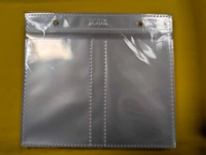25 Maniche Trasparenti con 2 Tasche 4x2,25 per Etichette, Inserti, Mini Confezione - Foto 1 di 1