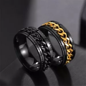 Anillos para hombres y mujeres Anillo contra la ansiedad Titanio Acero Spinner Calmante Regalo giratorio - Imagen 1 de 15