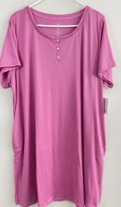 NEW Croft Barrow nightshirt Womens 2X sleepshirt Nightgown Pink pointelle pocket - Picture 1 of 8
