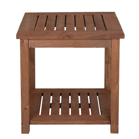 Square Wood Side Table Carbonized Color Cover