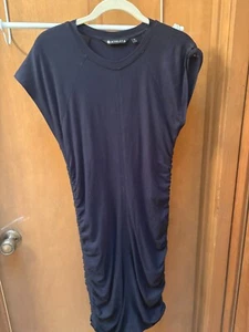 Athleta Apres Navy Blue Dress Sides Ruched Size Medium - Picture 1 of 2