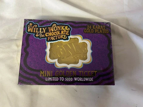 Willy Wonka 24k Gold Plated mini Winning Ticket Limited Edition Replica SOLD OUT Cover