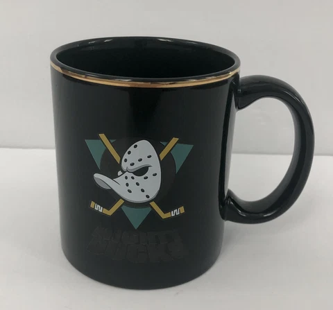 Official NHL Mighty Ducks Coffee Mug Cup Hockey Black Sports Souvenir Anaheim Cover