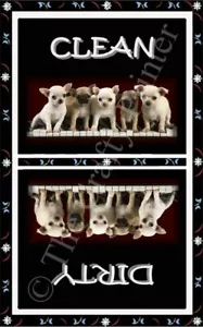 HUNDEGESCHIRRSPÜLER MAGNET (Chihuahuas) - 1 STÜCK MAGNET - sauber/schmutzig * KOSTENLOSER Versand - Bild 1 von 3