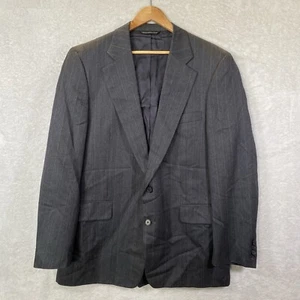 VINTAGE Samuelsohn Gray Striped Herringbone 42L Sport Coat Suit Blazer Casual - Picture 1 of 12