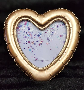 Isaac Jacobs Balloon Heart Shaped Rose Gold Metallic Photo Frame 5.5" Table Top - Picture 1 of 7