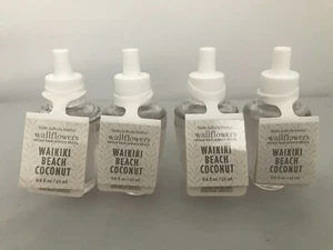 4 X Bath & Body Works WAIKIKI BEACH COCONUT Wallflowers Fragrance Refill Bulb - Picture 1 of 3