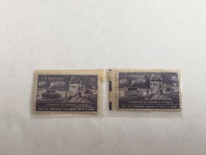 US General George Patton 3 Cent Stamps - Purple - 2 Set - Picture 1 of 3