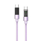 Transparent 100W USB C To Type C Cable 5A PD Digital Display Silicone Gel Cord