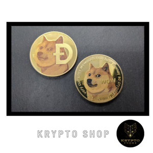 Dogecoin Doge Gold Krypto Münze Physisch Sammler Geschenk NEU 