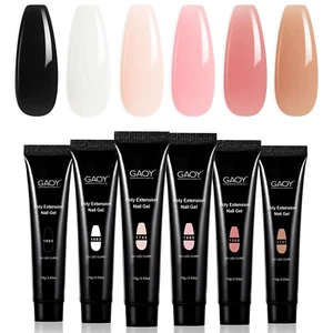GAOY Poly Gel Set, Nail Extension Gel Kit, 6 Classic Colors Pink Nude Black Buil - Picture 1 of 12