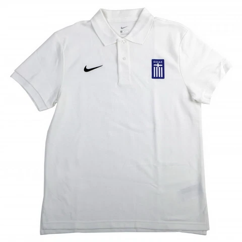 Greece Polo Shirt Nike Football Hellas National Soccer Team White Men New Cover
