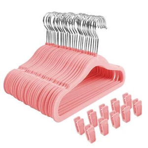 Non-Slip Clothes Hangers for Baby and Kids 30-Pack Velvet Hangers with 10 Fin... - Picture 1 of 5