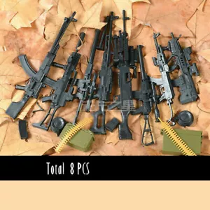 8 pezzi pistola 1/6 1:6 AK47 M240 9A-91 G36K PKP TAVOR fucile barrett cecchino - Foto 1 di 6