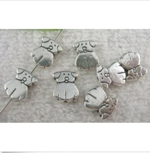 100pcs Antiqued Silver Metal dog spacer beads For Jewelry Making - Picture 1 of 2