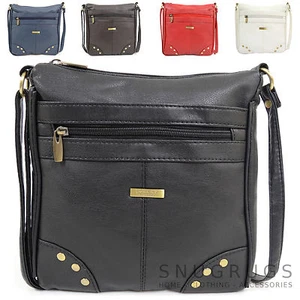 Damen / Damen Kunstleder Umhängetasche/Schultertasche mit Nieten Design - Bild 1 von 16
