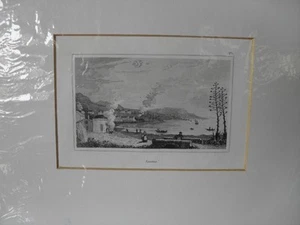 SAVONA STAMPA ANTICA IN BIANCO E NERO ANNO 1841 - ORIGINALE INCISIONE D'EPOCA - Picture 1 of 3