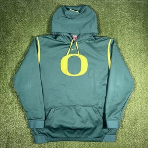 VTG Oregon Ducks Hoodie Mens XL Green Nike Center Swoosh Sweatshirt Dri Fit - Picture 1 of 13