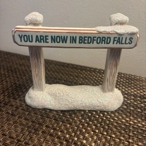 Rara insegna vintage It’s a Wonderful Life Benvenuti a Bedford Falls Town serie I - Foto 1 di 2