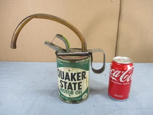 Vintage Quaker State 1 Quart Oil Can w/ Mazurflo Dispenser Top Spout - Picture 1 of 17