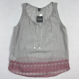 Eddie Bauer Damen Gr. LG Bluse Tank ärmellos Baumwolle leicht rouge NEU - Bild 1 von 14
