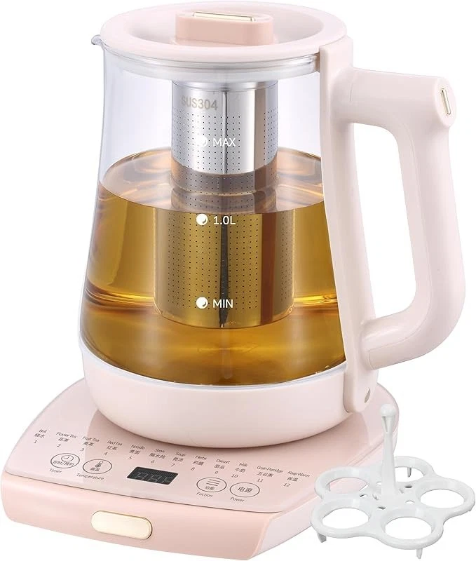 Chaleira elétrica 1,8L com infusor, máquina de chá inteligente, controle de temperatura 800W - Imagem 1 de 4