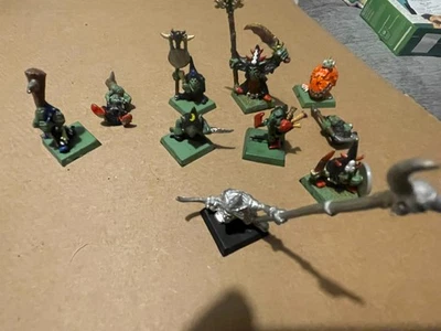 Metal Night Goblin LOT RARE banners unit champion netters etc 90s warhammer OOP — 第 1/2 张图片