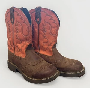 Justin Gypsy L9907 Western Cowgirl Two Tone Leather Boots Women’s Size US 9.5B - Picture 1 of 14