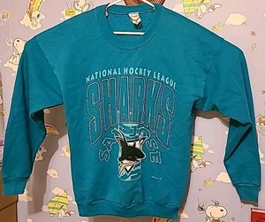 Vintage 90s 1993 NHL San Jose Sharks Crewneck Sweater Size XL Made In USA Artex - Picture 1 of 15