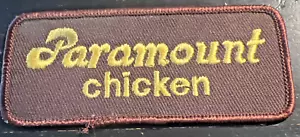 Paramount chicken Brown + Yellow Embroidered Rectangle Patch 4"x1.65" Rare + HTF - Picture 1 of 4