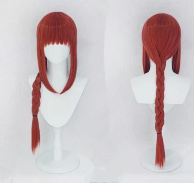 Makima Anime Chainsaw Man Dark Red Long Ponytail Wigs Gift Cosplay Party Hair - Image 1 of 4