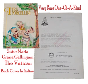 Vintage SEHR SELTENES BUCH Die drei kleinen Schweinchen ITALIENISCHE VERSION Unitas Catholica - Bild 1 von 5