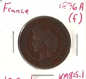 Coin France 10 Centimes 1896 A KM815.1 - Picture 1 of 3