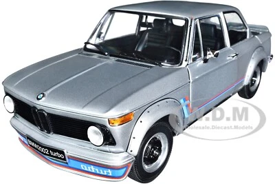 BMW 2002 TURBO SILVER 1/18 DIECAST MODEL CAR BY KYOSHO 08544 S - Image 1 of 4