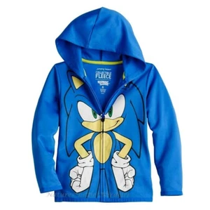 Sonic the Hedgehog Boys Hoodie Jacket Size 4-12 Zip Hood Girls Kids Costume NWT - Picture 1 of 2