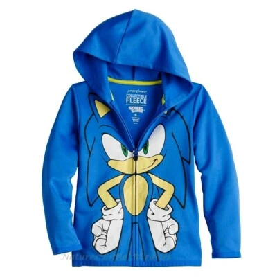 Sonic the Hedgehog Boys Hoodie Jacket Size 4-10 Zip Hood Girls Kids Costume NWT - Image 1 of 2