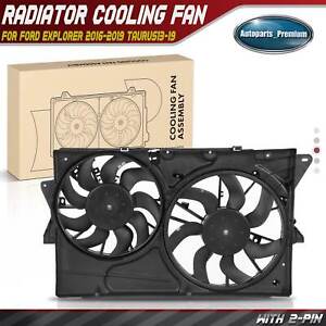Radiator Cooling Fan Assembly w/ Shroud for Ford Explorer 2016-2019 Taurus13-19